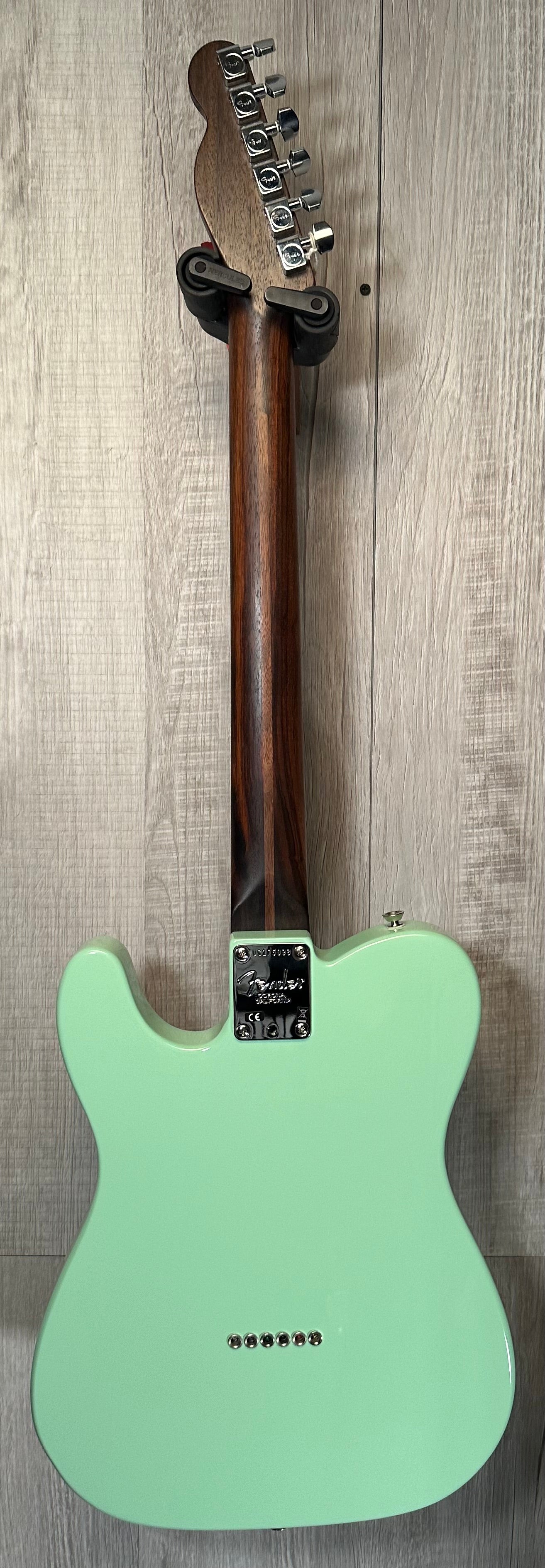 Full back of Used 2017 Fender Limited Edition American Professional Telecaster Rosewood Neck Sea Foam Green w/case TSS3930