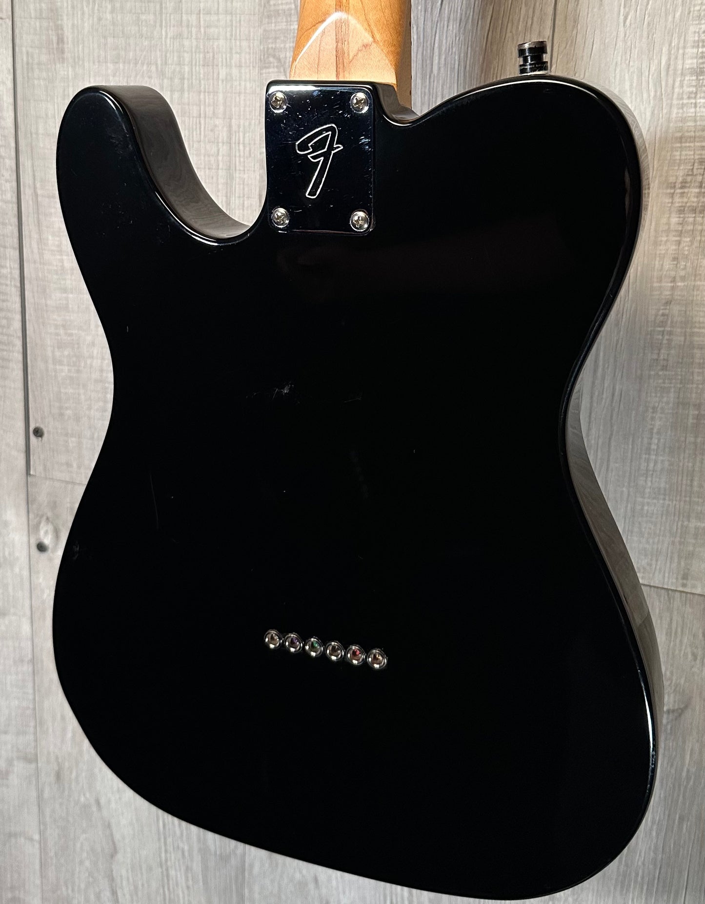 Back of Used 1999 Fender Standard Telecaster Black w/case TSS3945