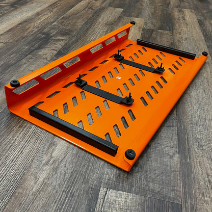 Bottom side of Used Gator GPB-XBAK-OR Orange Aluminum Pedal Board Extra Large w/ Carry Bag TFW616