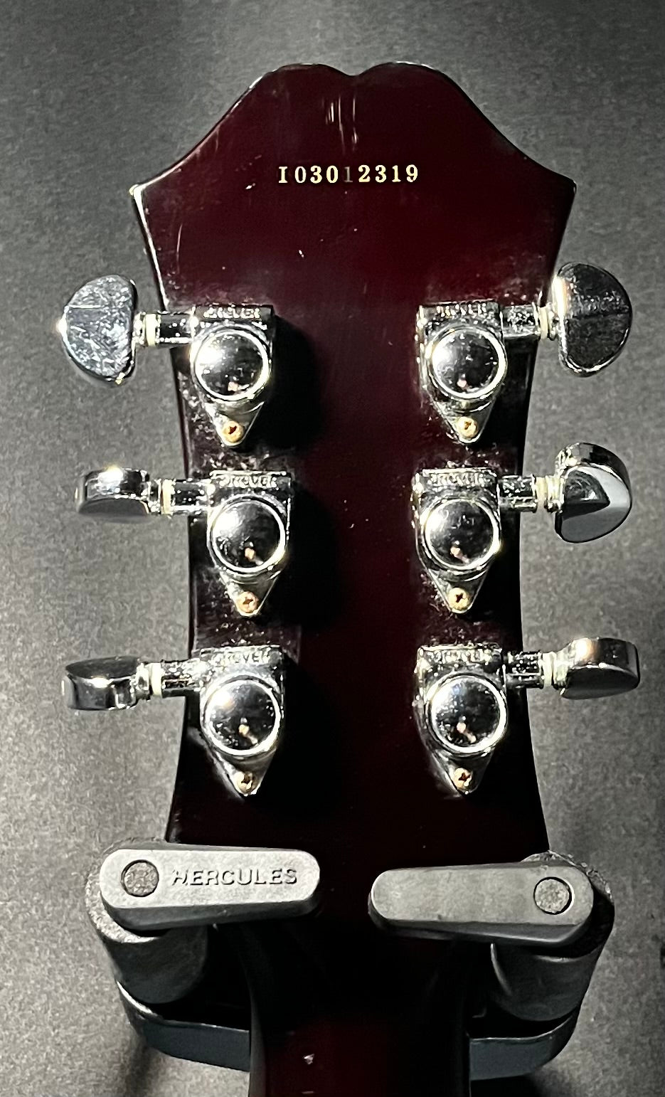 Back of headstock of Used 2003 Epiphone DOT Vintage Sunburst w/case TFW619