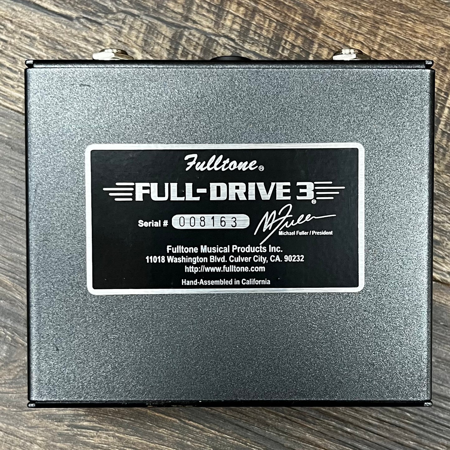 Bottom of Used Fulltone  Fulldrive 3 Overdrive Pedal w/Box #8163 TFW635