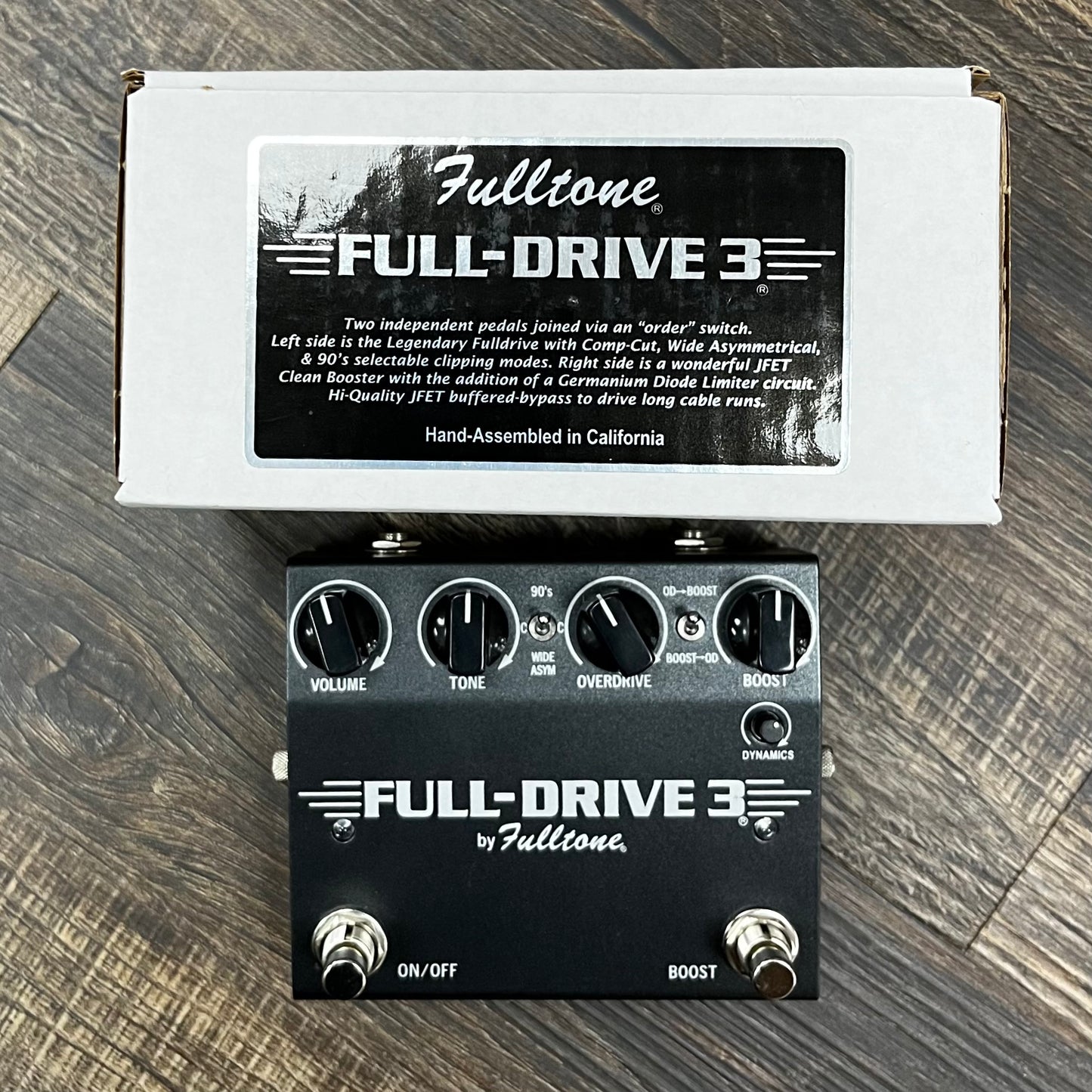 Top of w/box of Used Fulltone  Fulldrive 3 Overdrive Pedal w/Box #8163 TFW635