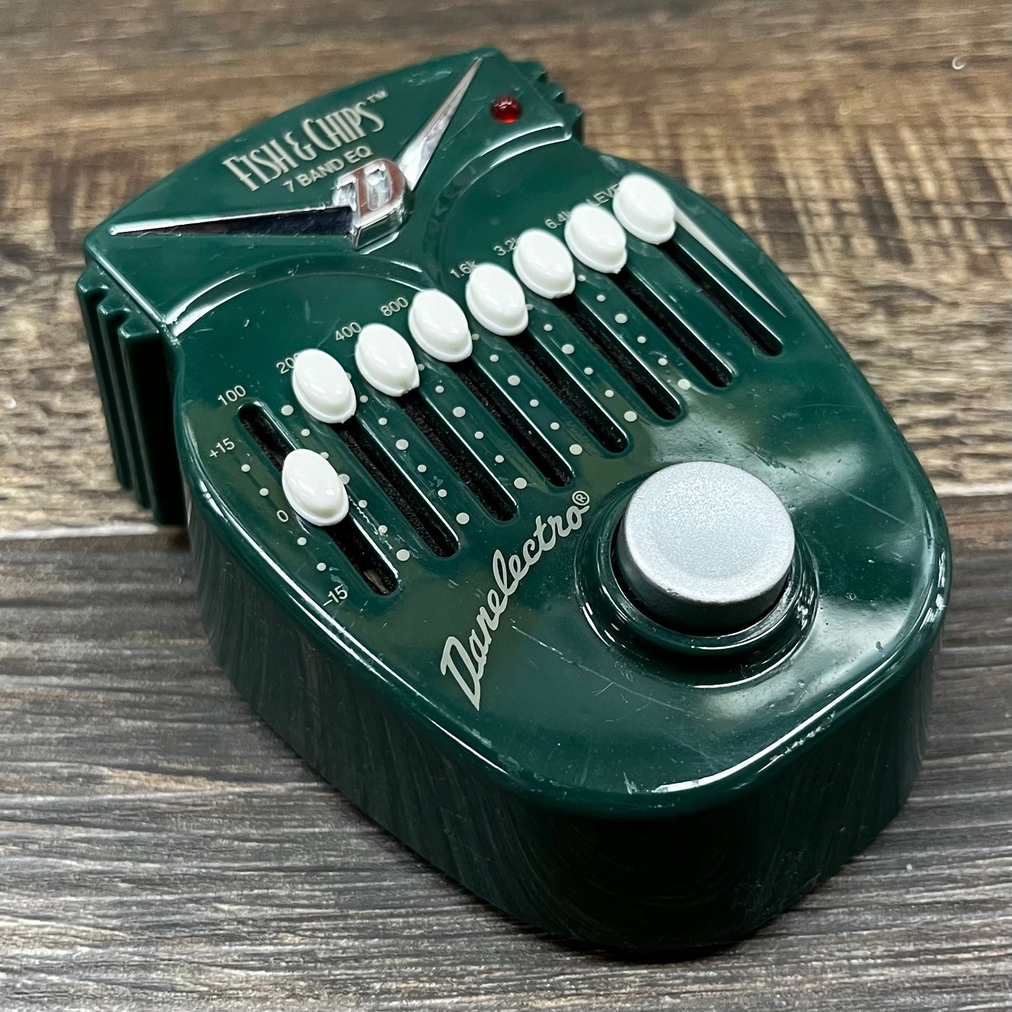 Side of Used Danelectro Fish-N-Chips 7 Band EQ Pedal TFW639