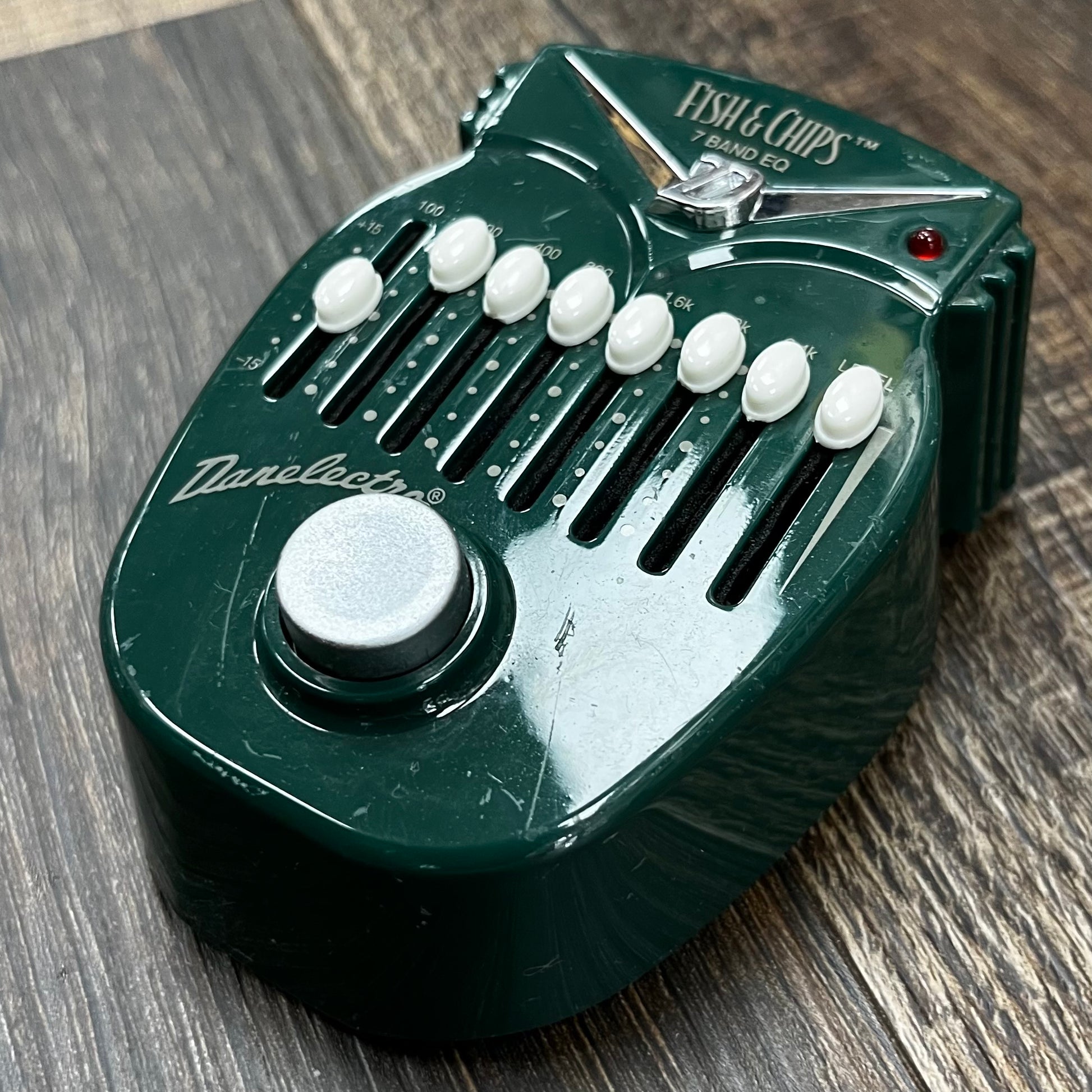 Side of Used Danelectro Fish-N-Chips 7 Band EQ Pedal TFW639