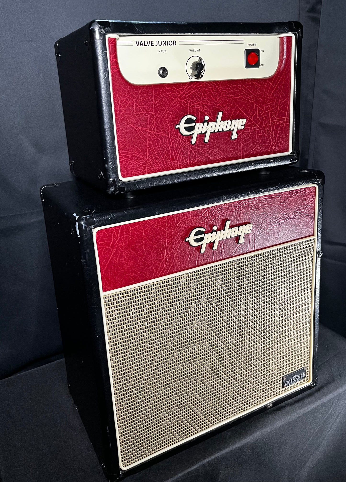 Side of Used Epiphone 5 Watt Valve Jr & 1X12 Speaker Cabinet TFW642