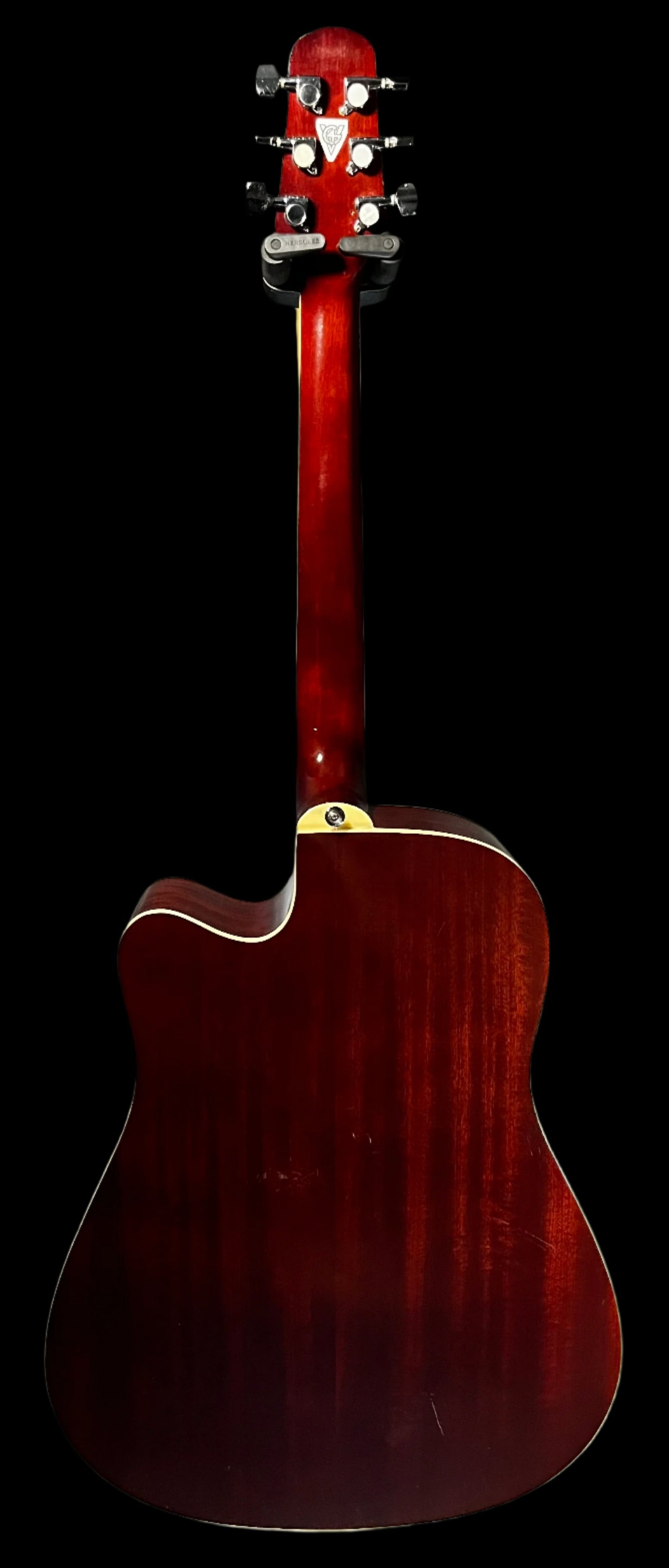 Full back of Used Trinity River Outlaw Cutaway Acoustic Dreadnought Natural w/bag TFW720