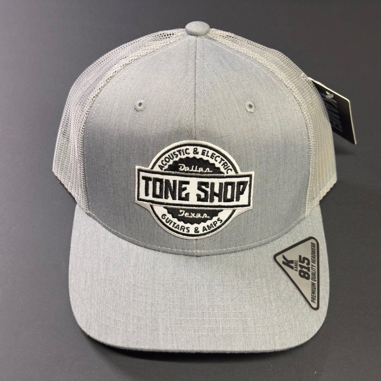 Front shot of Tone Shop Guitars Grey/Grey Hat