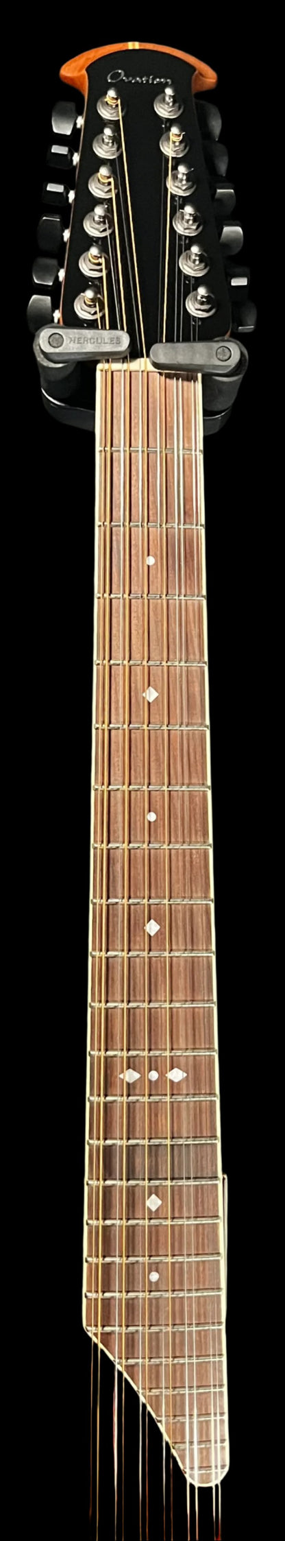 Neck of Used 2021 Ovation 2758AX-NEB-G Pro Series Standard Elite 12-String Deep Contour  New England Burst TFW733