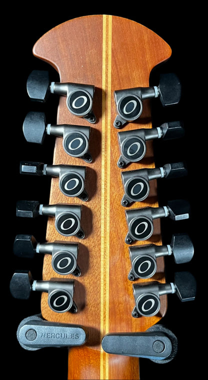 Back of headstock of Used 2021 Ovation 2758AX-NEB-G Pro Series Standard Elite 12-String Deep Contour  New England Burst TFW733