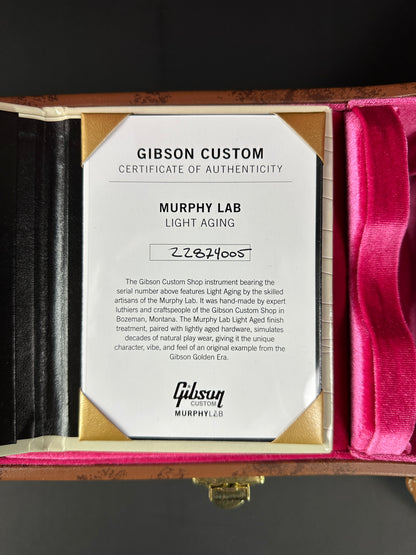 Certificate of Authenticity for Gibson Custom Shop M2M 1957 SJ-200 Murphy Lab Light Aged  Ebony.