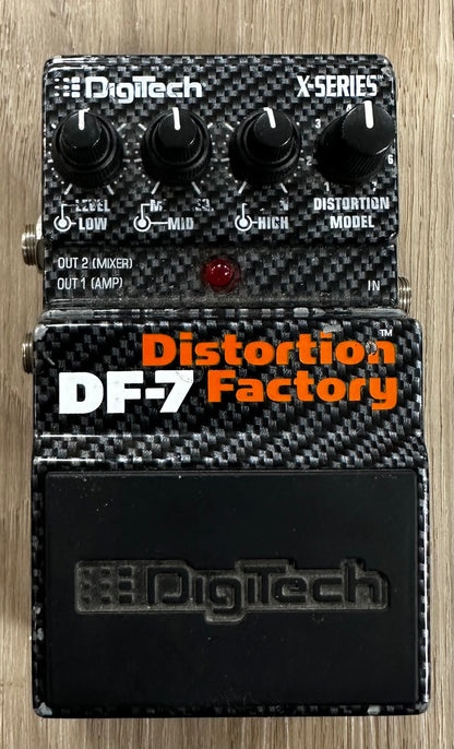 Top down of Used Digitech DF-7 Distortion Factory Pedal TSS2551.