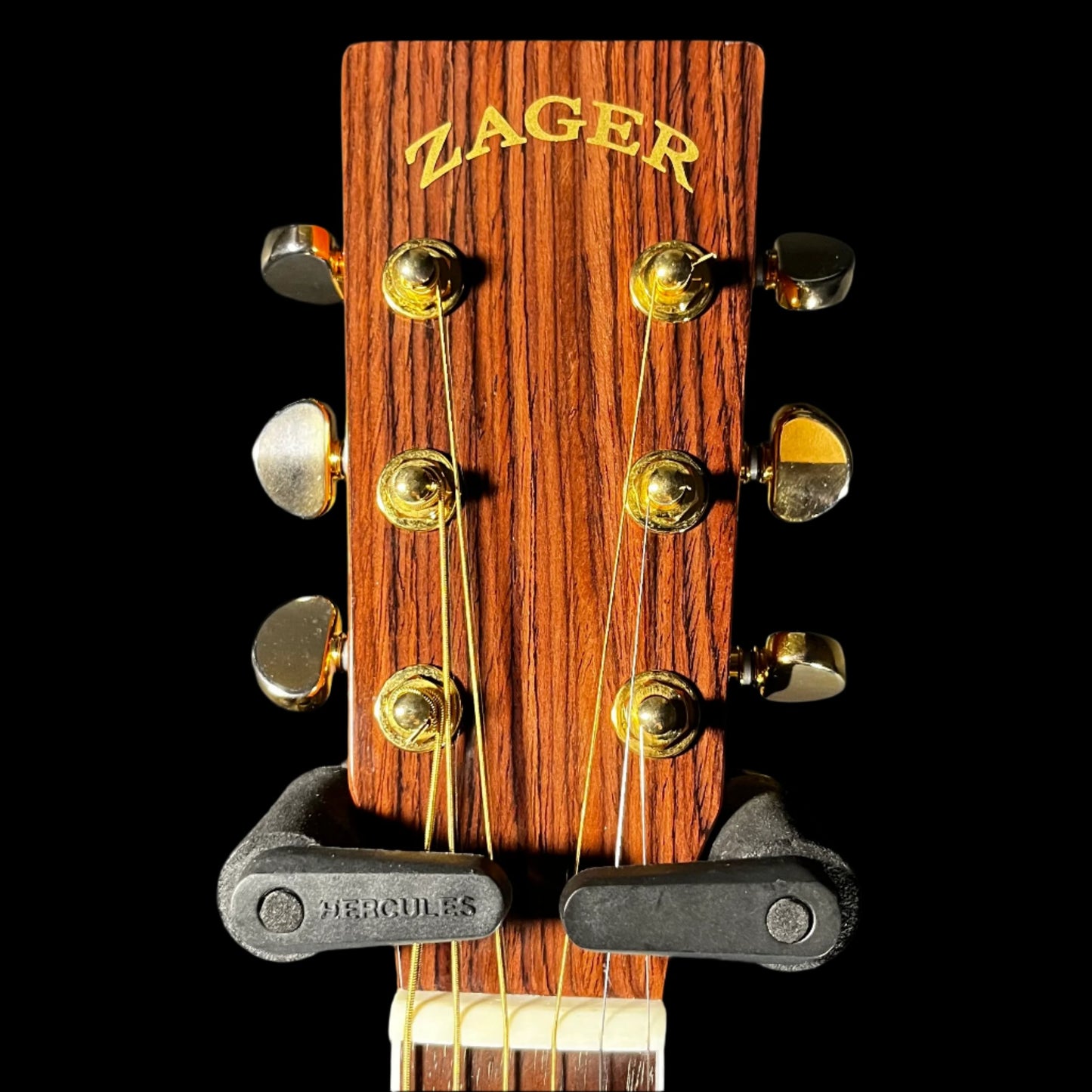 Headstock of Used Zager ZAD-80CE/N Dreadnought Natural w/OHSC TFW807