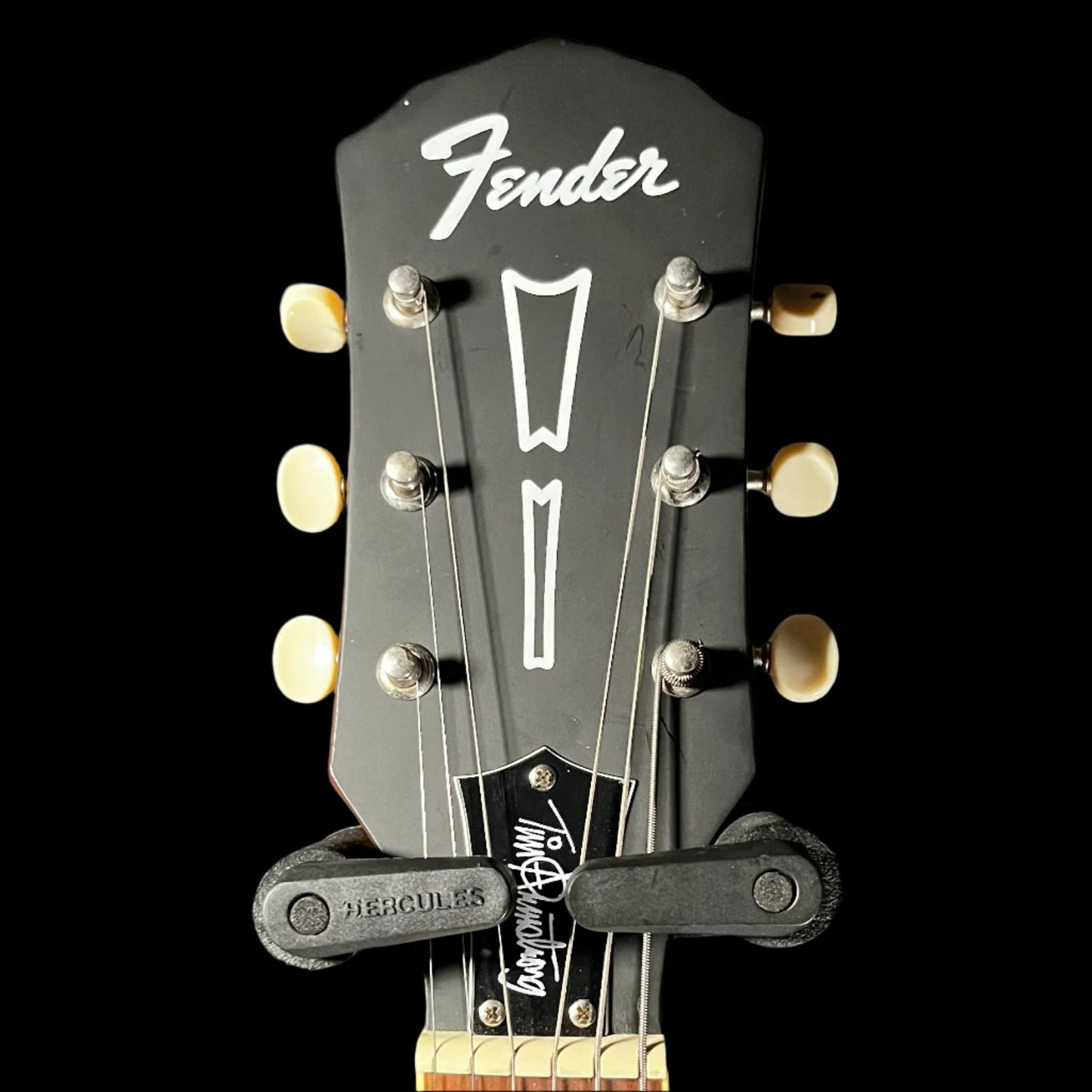 Headstock of Used 2018 Fender Tim Armstrong Hellcat Concert Left-Hand w/Case TFW839