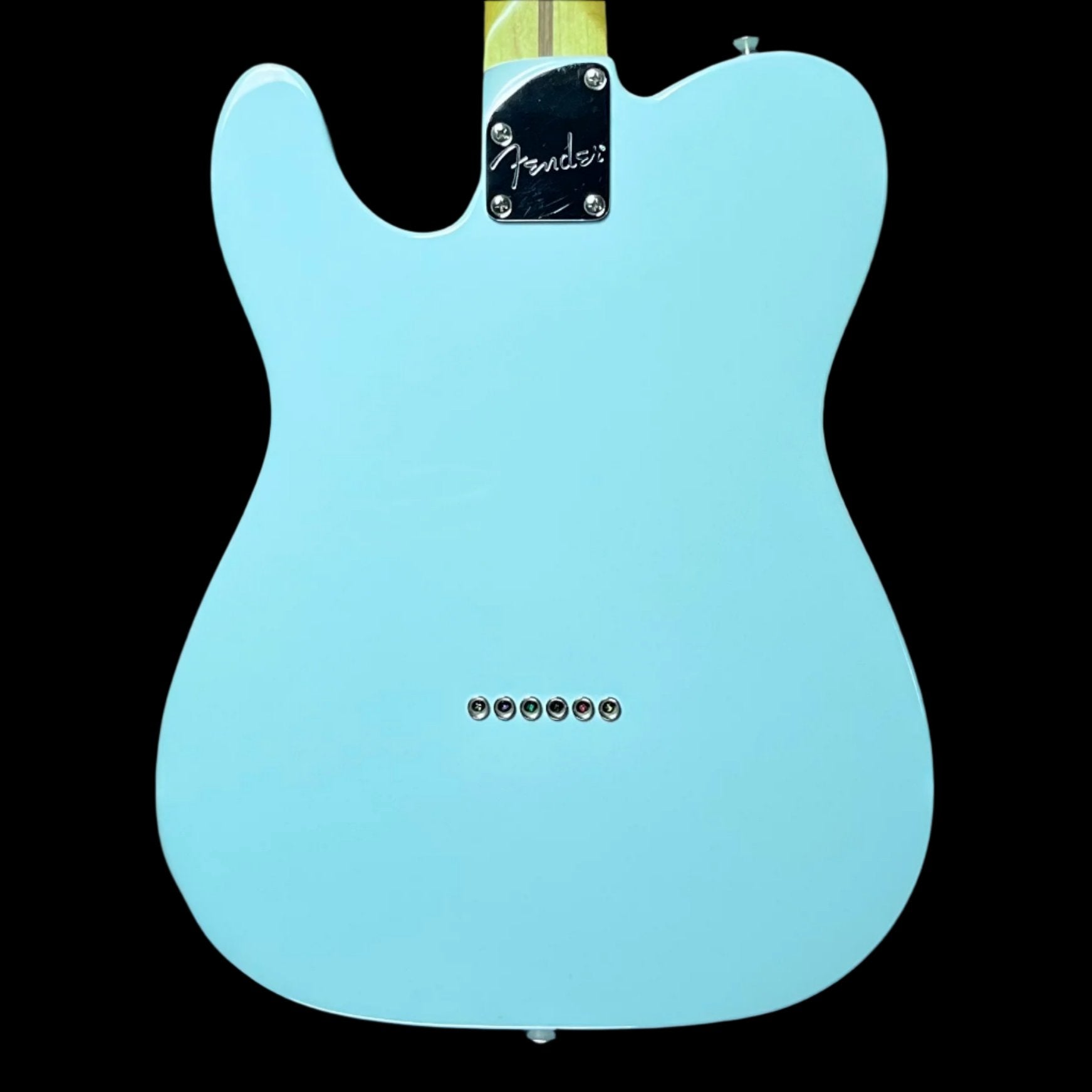 Back of Used 2020 Fender Deluxe Nashville Telecaster Pau Ferro Daphne Blue TFW862