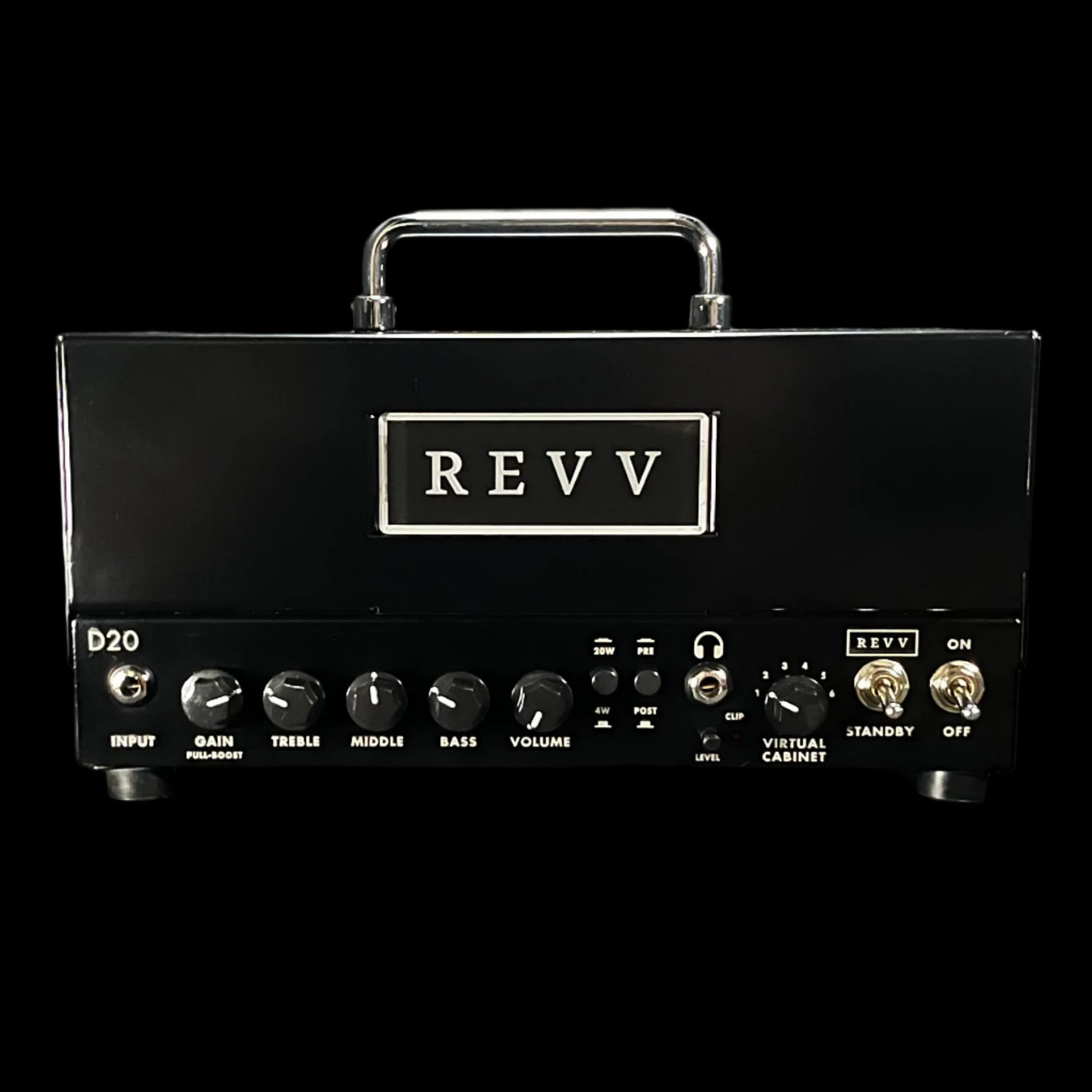 Front of Used Revv D20 20 Watt Amplifier Head w/Box TFW866