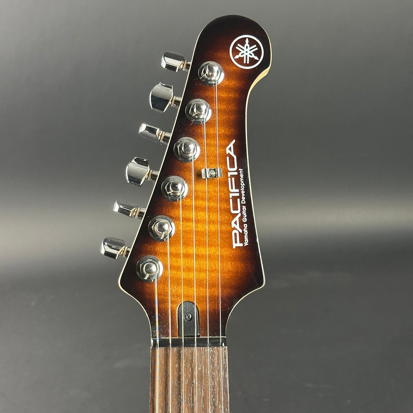 Headstock of Used Yamaha Pacifica PAC212VFM Burst.