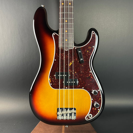 Front of Used Fender 1960 Vintage II P-Bass 3 Color Sunburst.