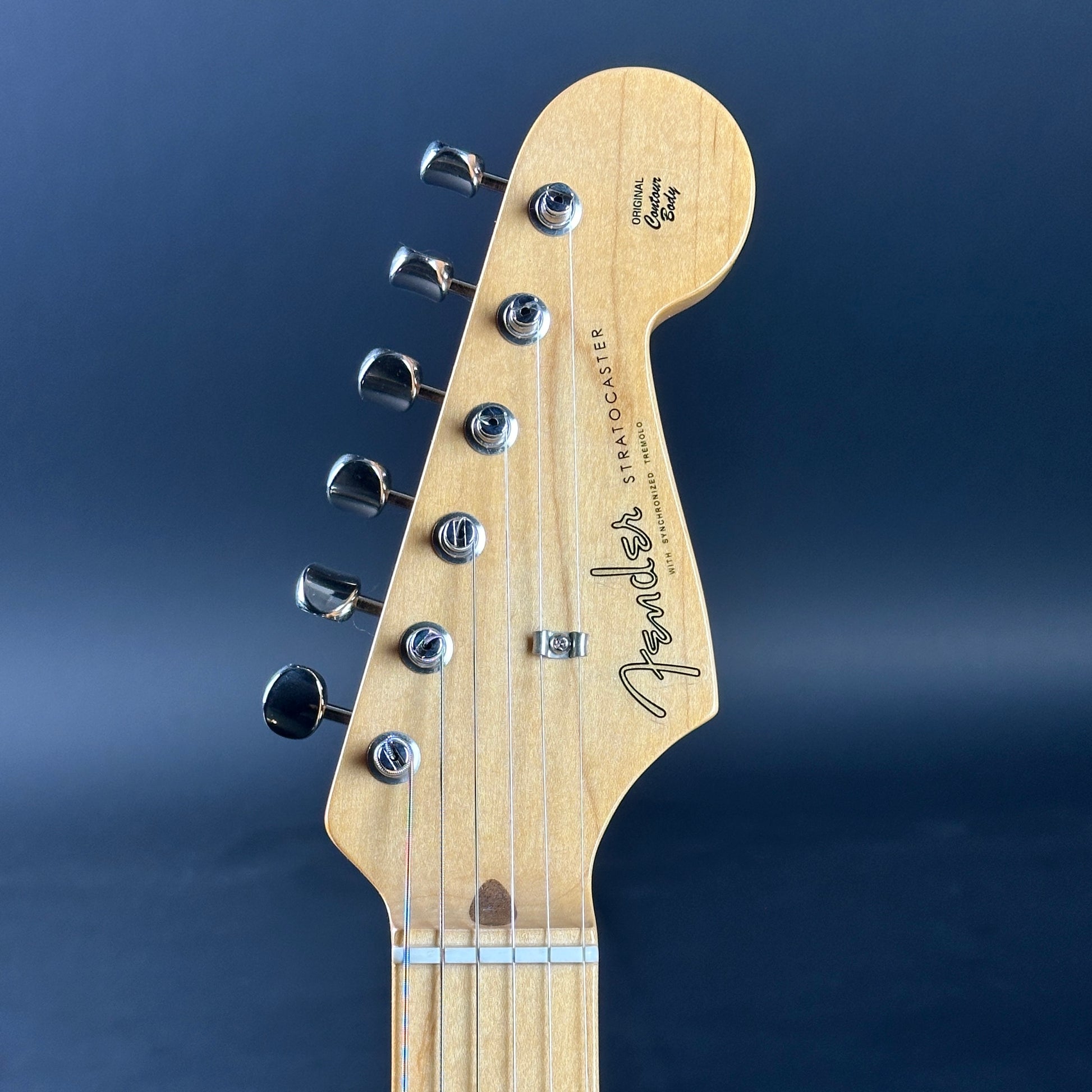 Headstock of Used Fender American Original 50s Strat Aztec Gold.