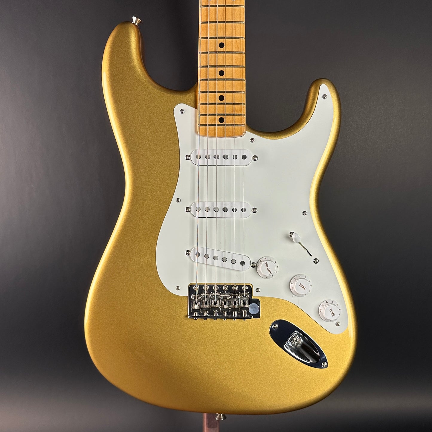 Front of Used Fender American Original 50s Strat Aztec Gold.