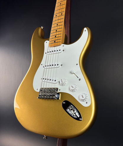 Front angle of Used Fender American Original 50s Strat Aztec Gold.