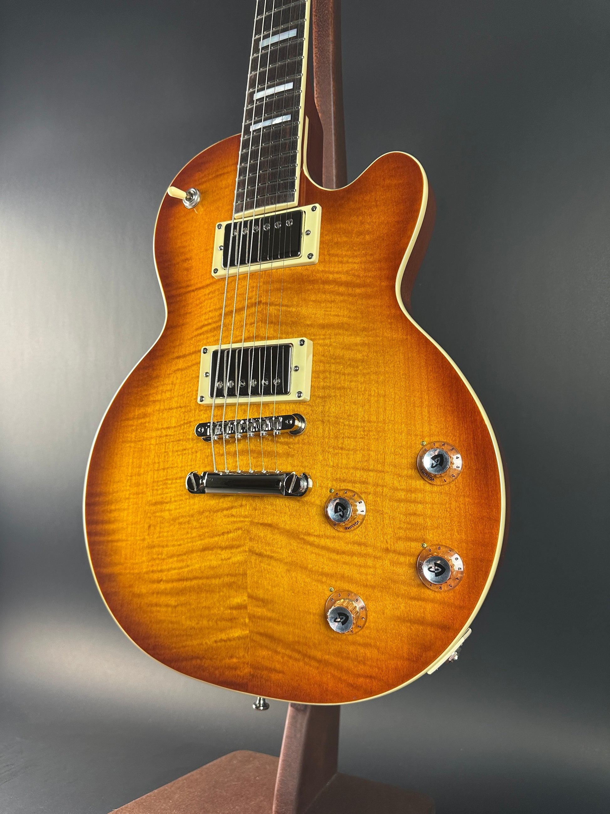 Front angle of Used Guild Newark St. Bluesbird Sunburst.