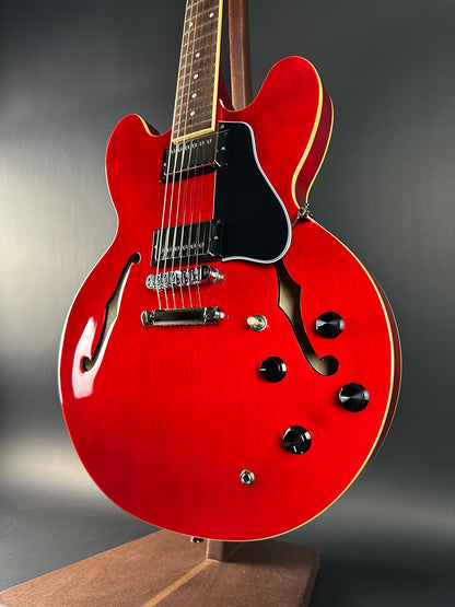 Front angle of Used Epiphone Dot Cherry ES-335.