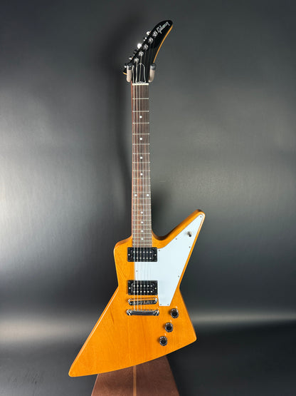 Full front of Used Gibson 1970's Explorer Natural.