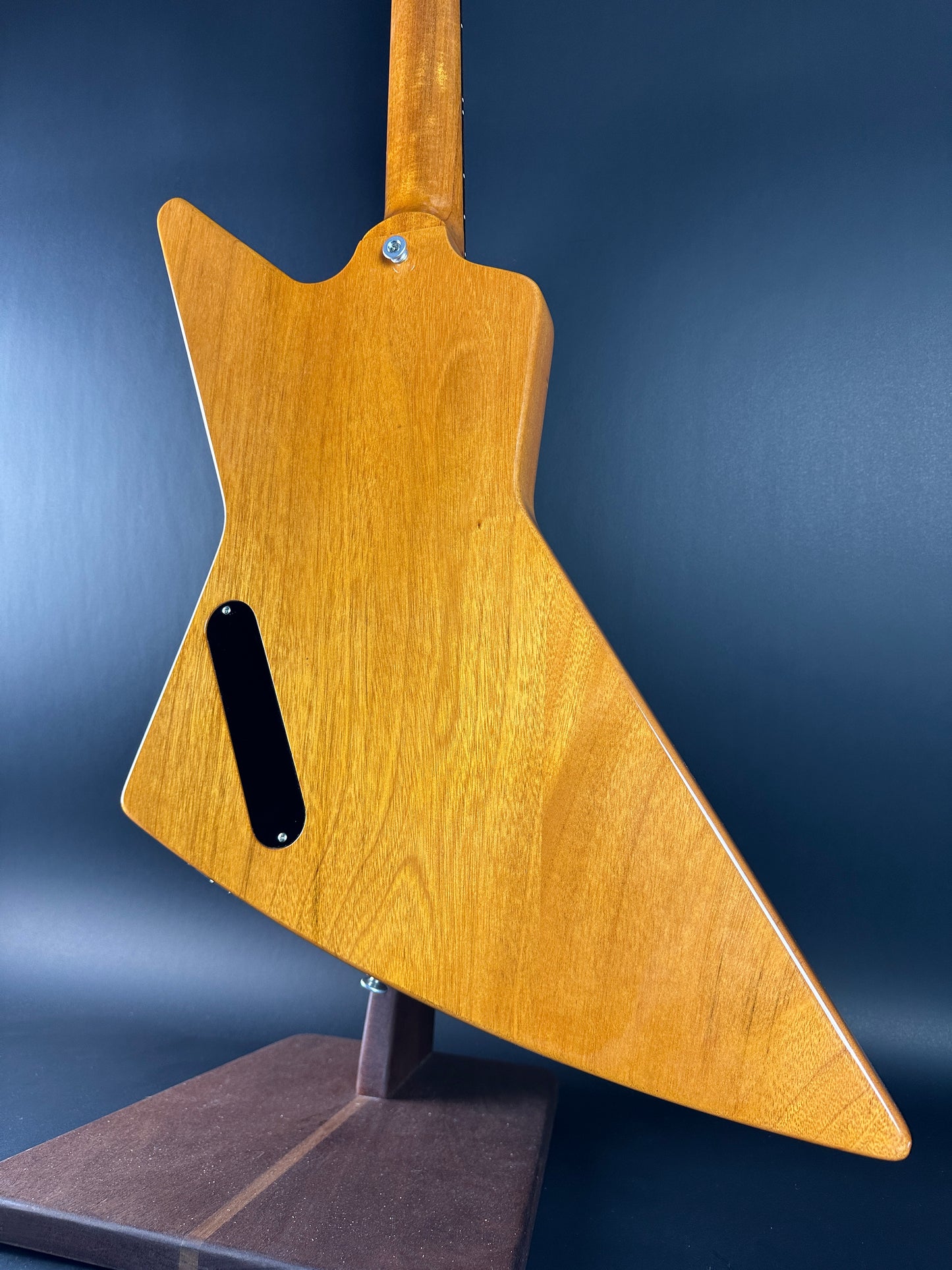 Back angle of Used Gibson 1970's Explorer Natural.