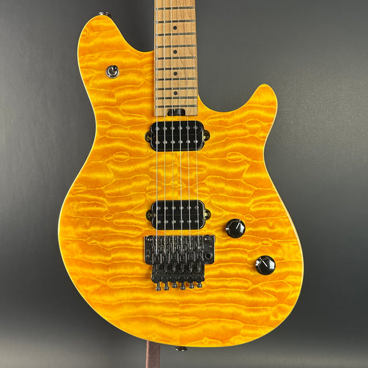 Front of Used EVH Wolfgang WG Standard QM Baked Maple.