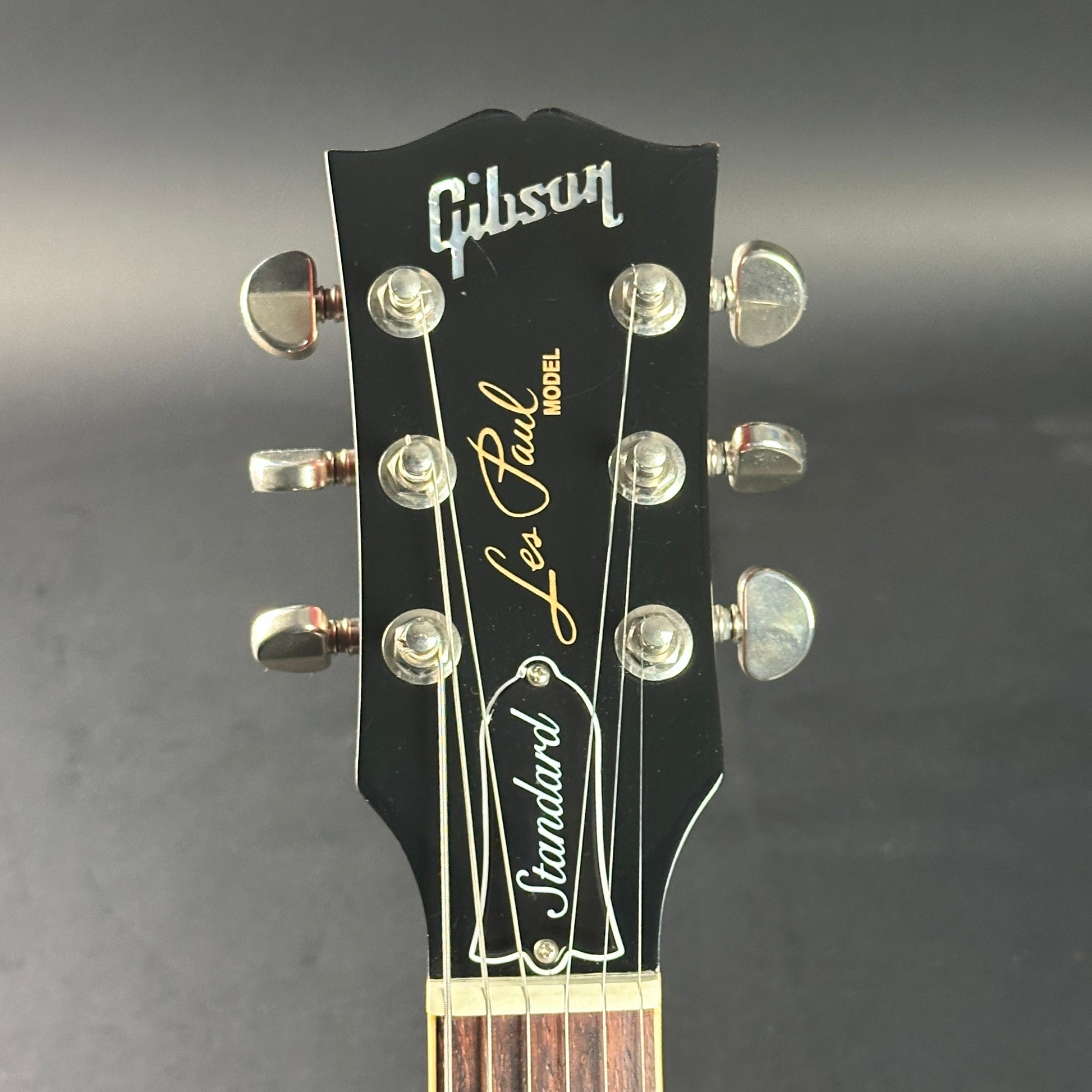 Headstock of Used Gibson Les Paul Standard 60's Iced Tea.