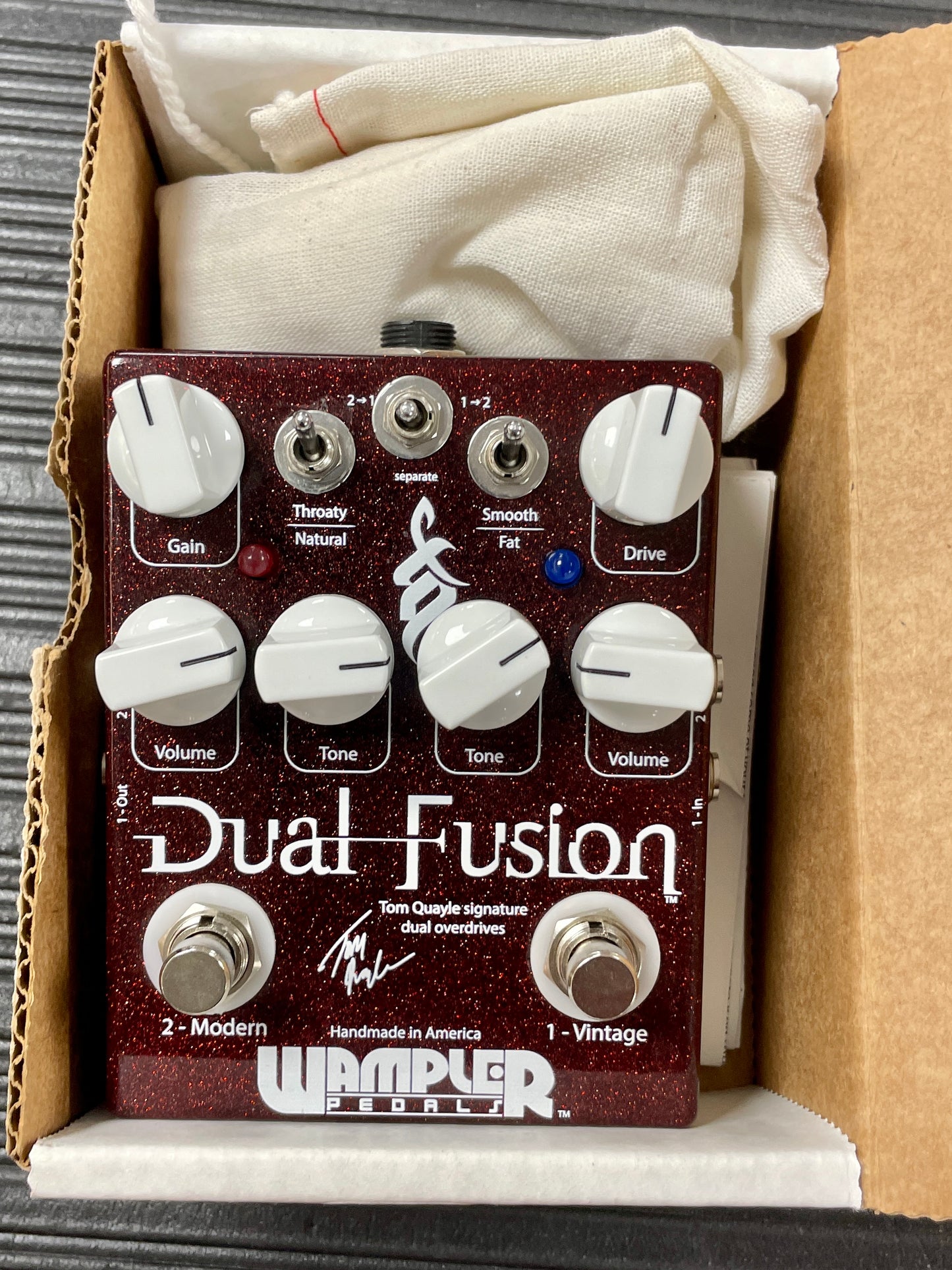Used Wampler Dual Fusion Tom Quayle Overdrive Pedal TSS2895 in box.