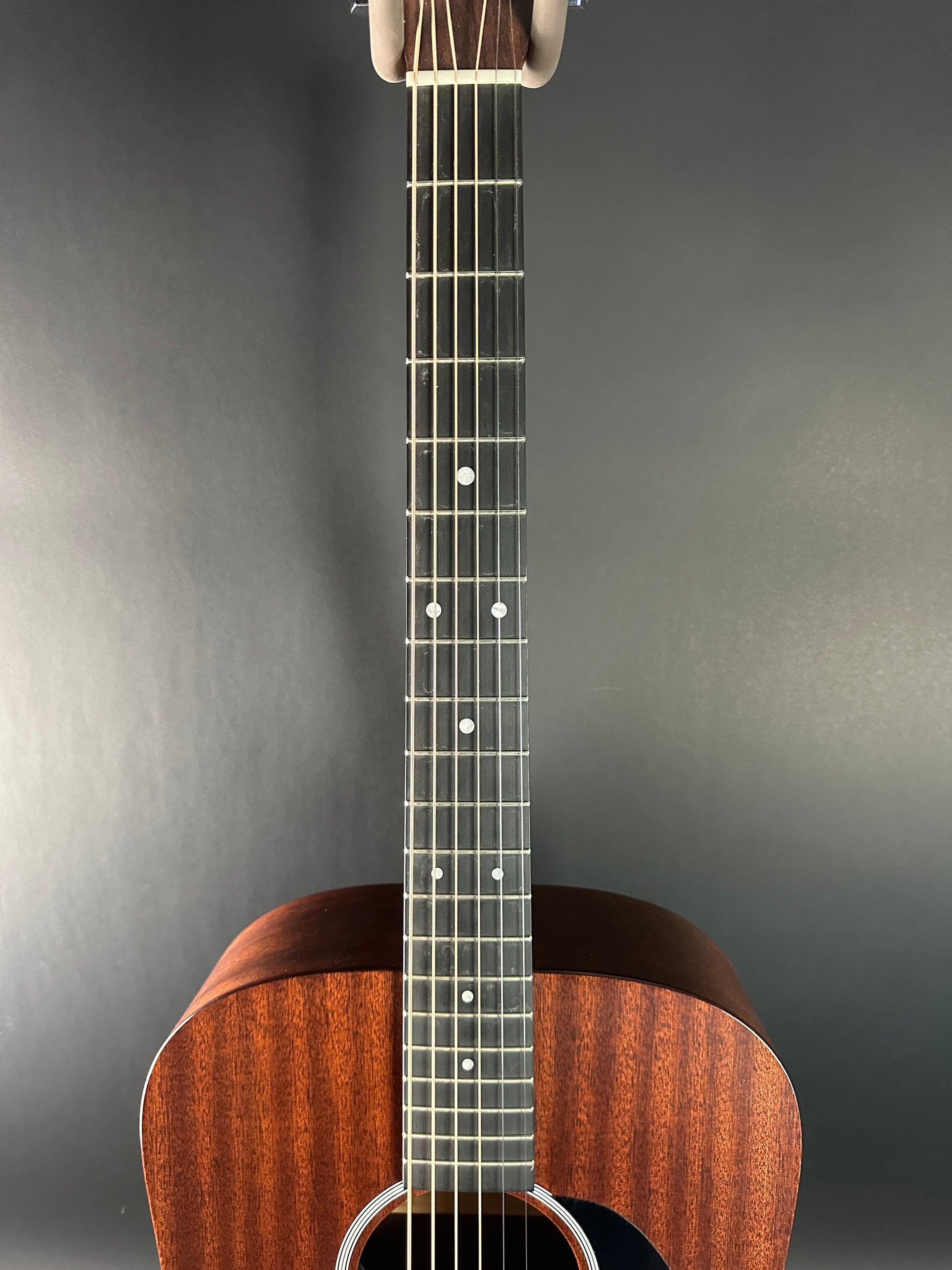 Fretboard of Used Martin D-10e.