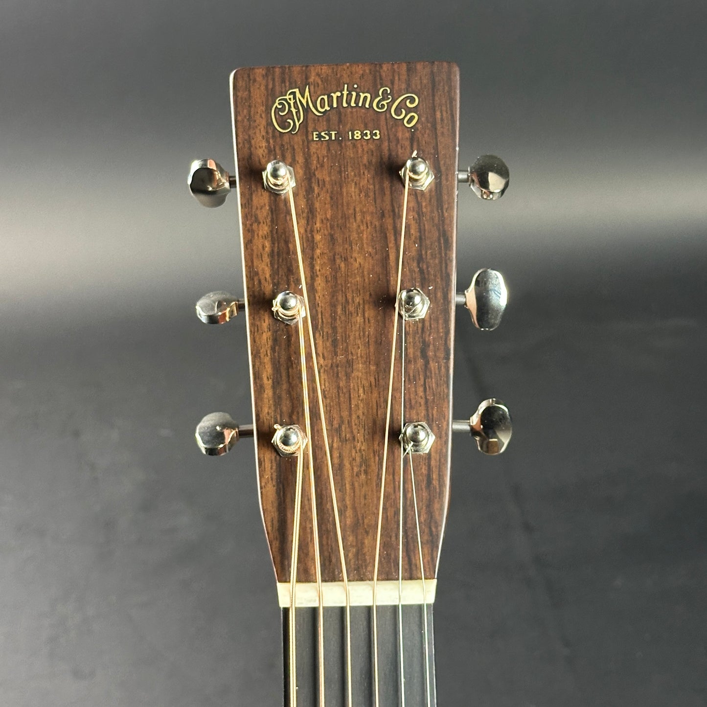 Headstock of Used Martin 000-28 Ambertone.