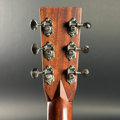 Back of headstock of Used Martin 000-28 Ambertone.