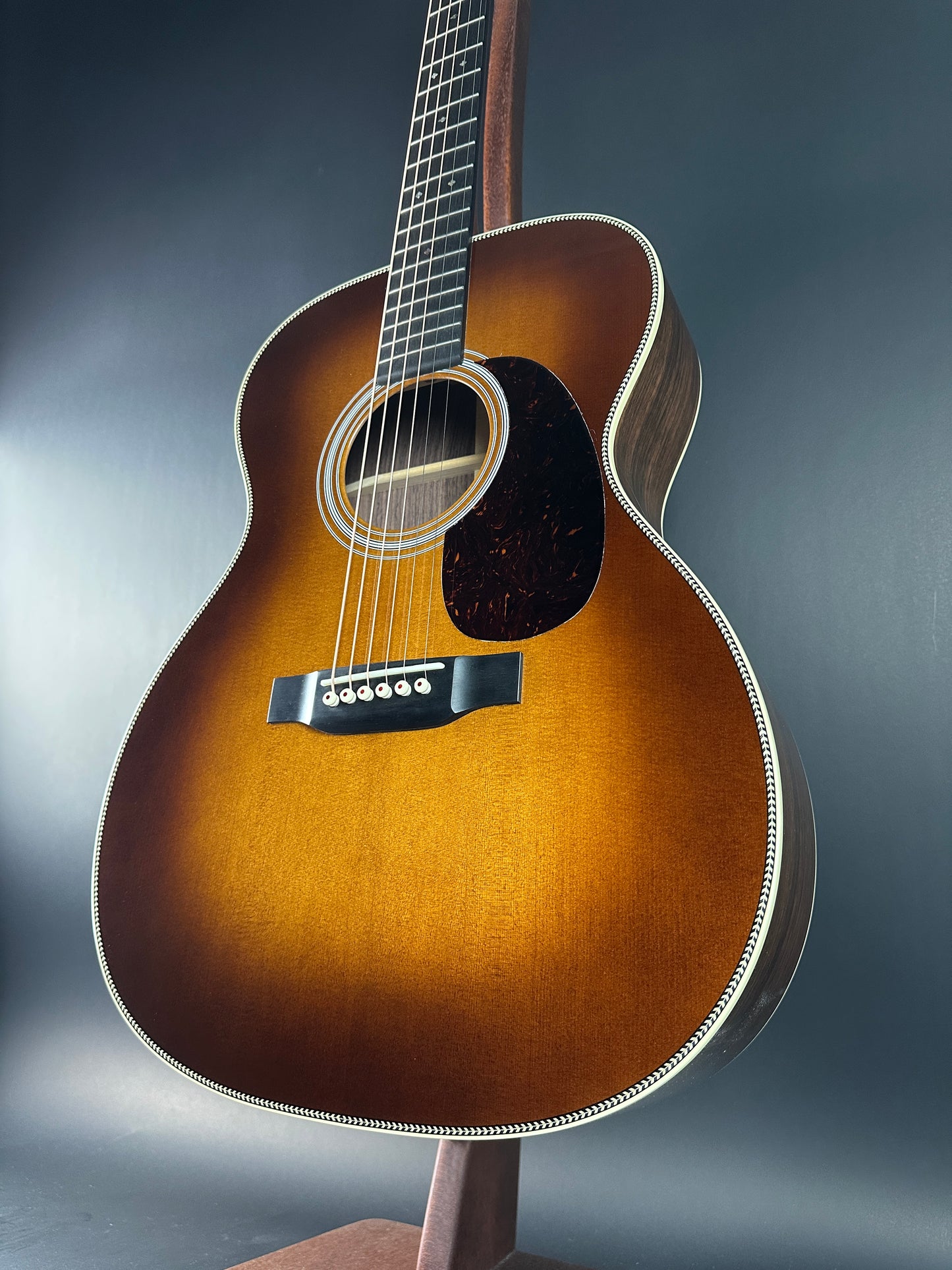 Front angle of Used Martin 000-28 Ambertone.