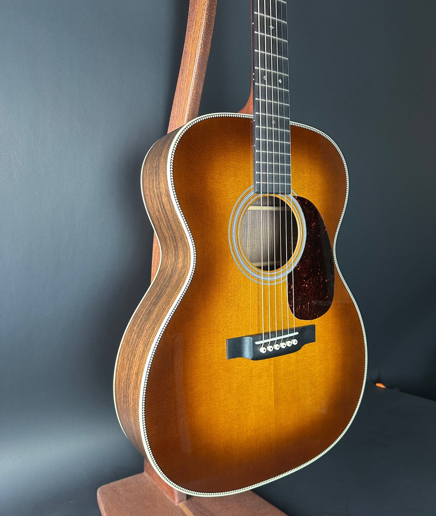 Front angle of Used Martin 000-28 Ambertone.