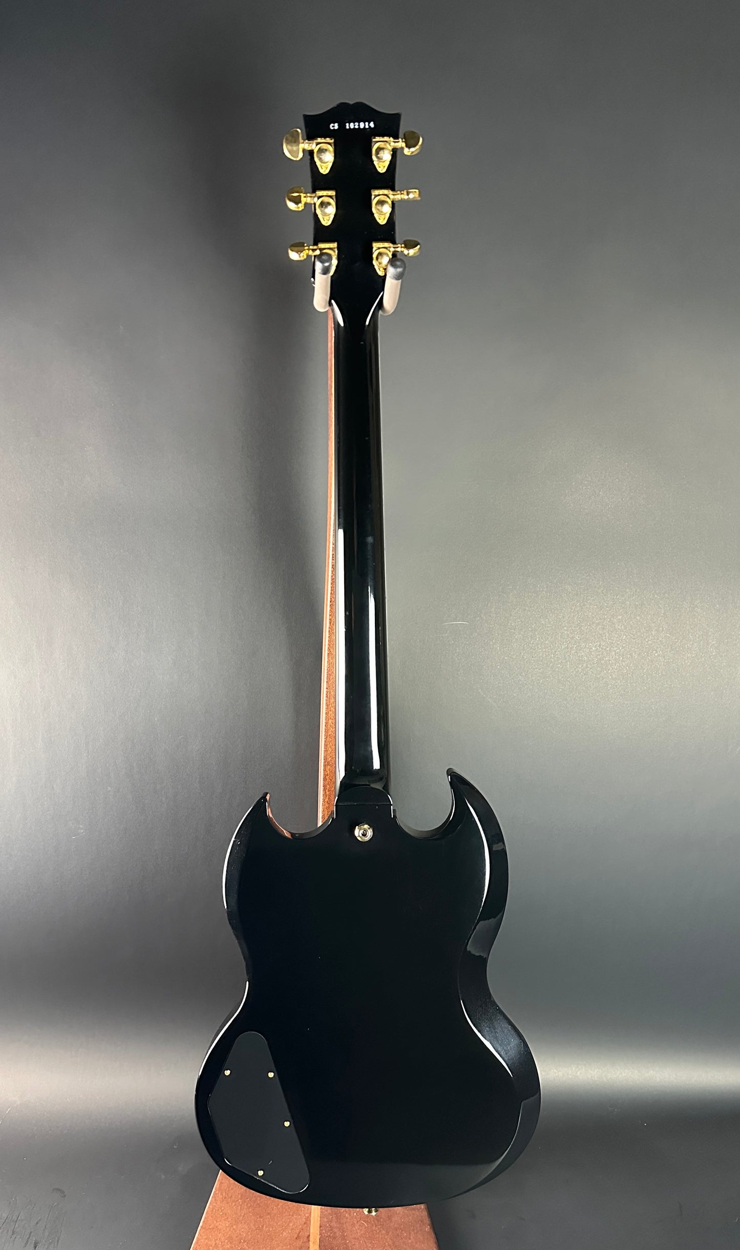 Full back of Used 2010 Gibson Custom Shop SG Custom Ebony.