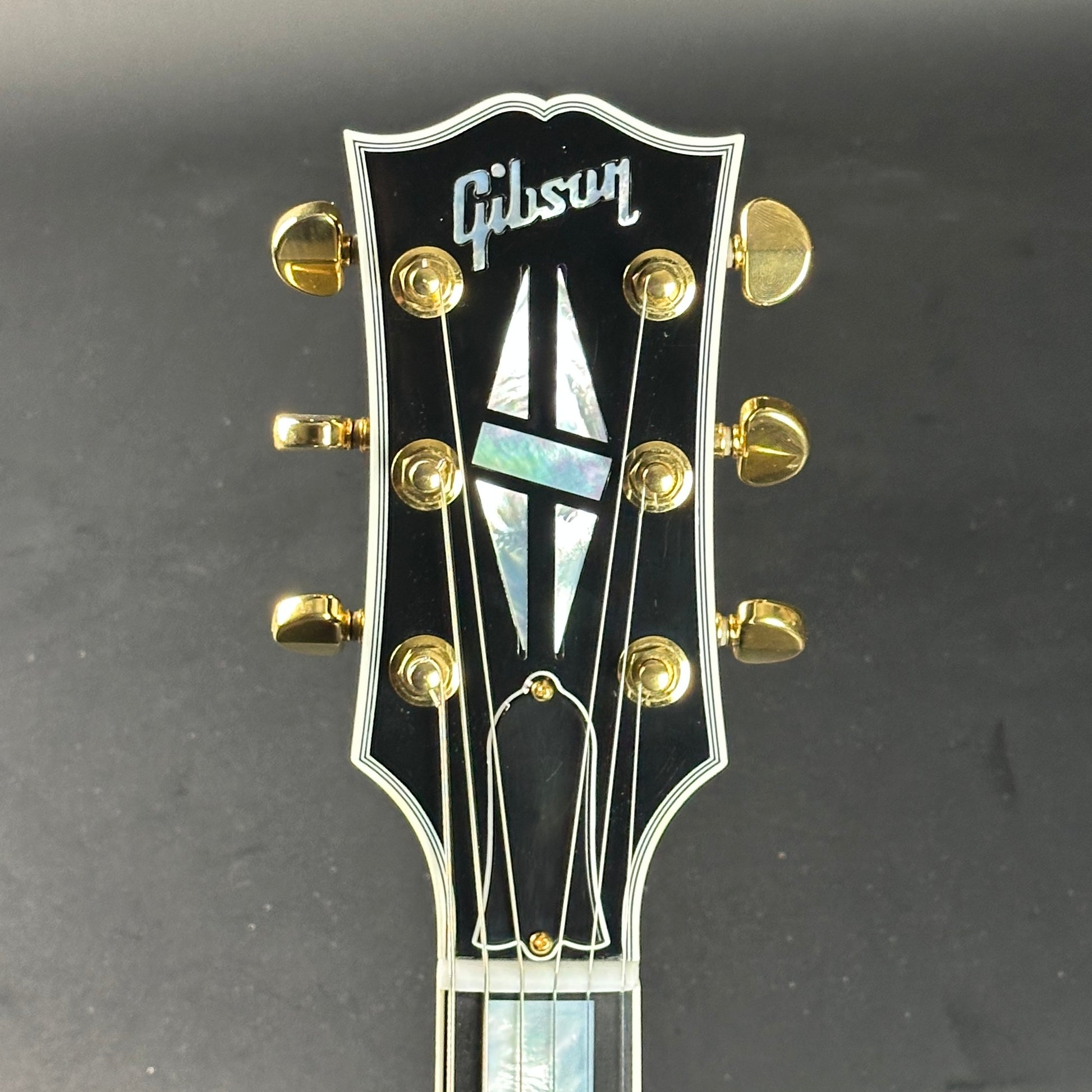 Headstock of Used 2010 Gibson Custom Shop SG Custom Ebony.