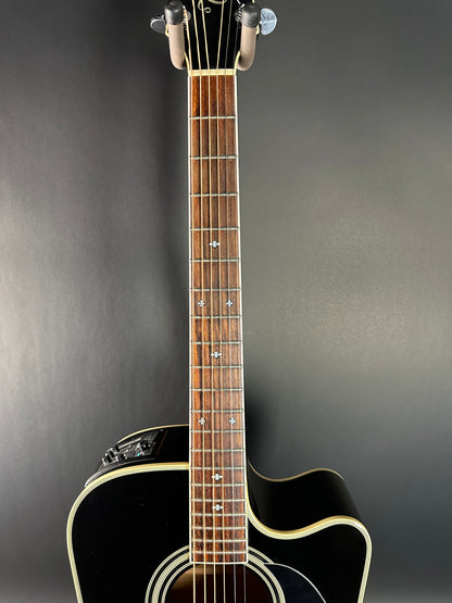 Fretboard of Used Takamine EF341c Black.