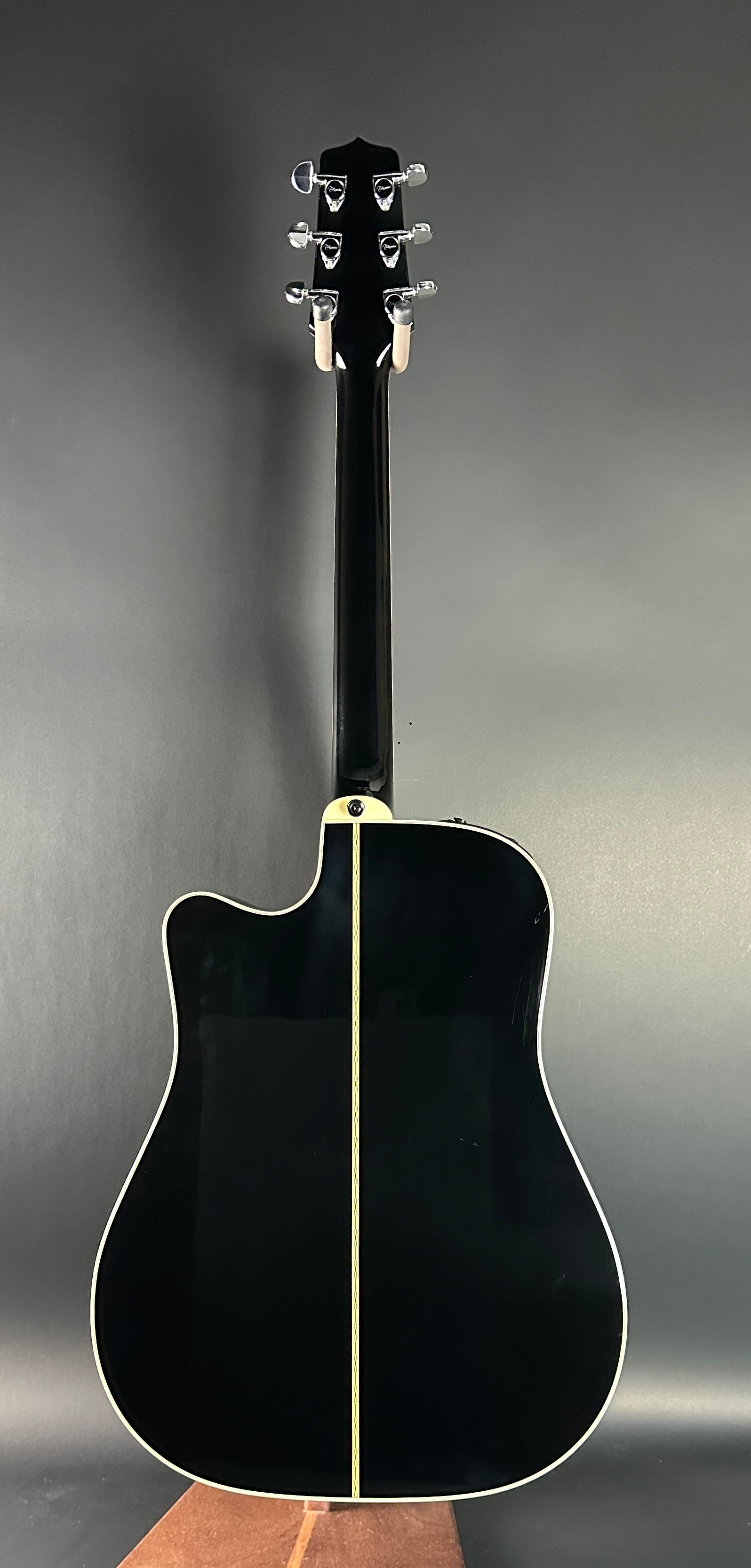 Full back of Used Takamine EF341c Black.