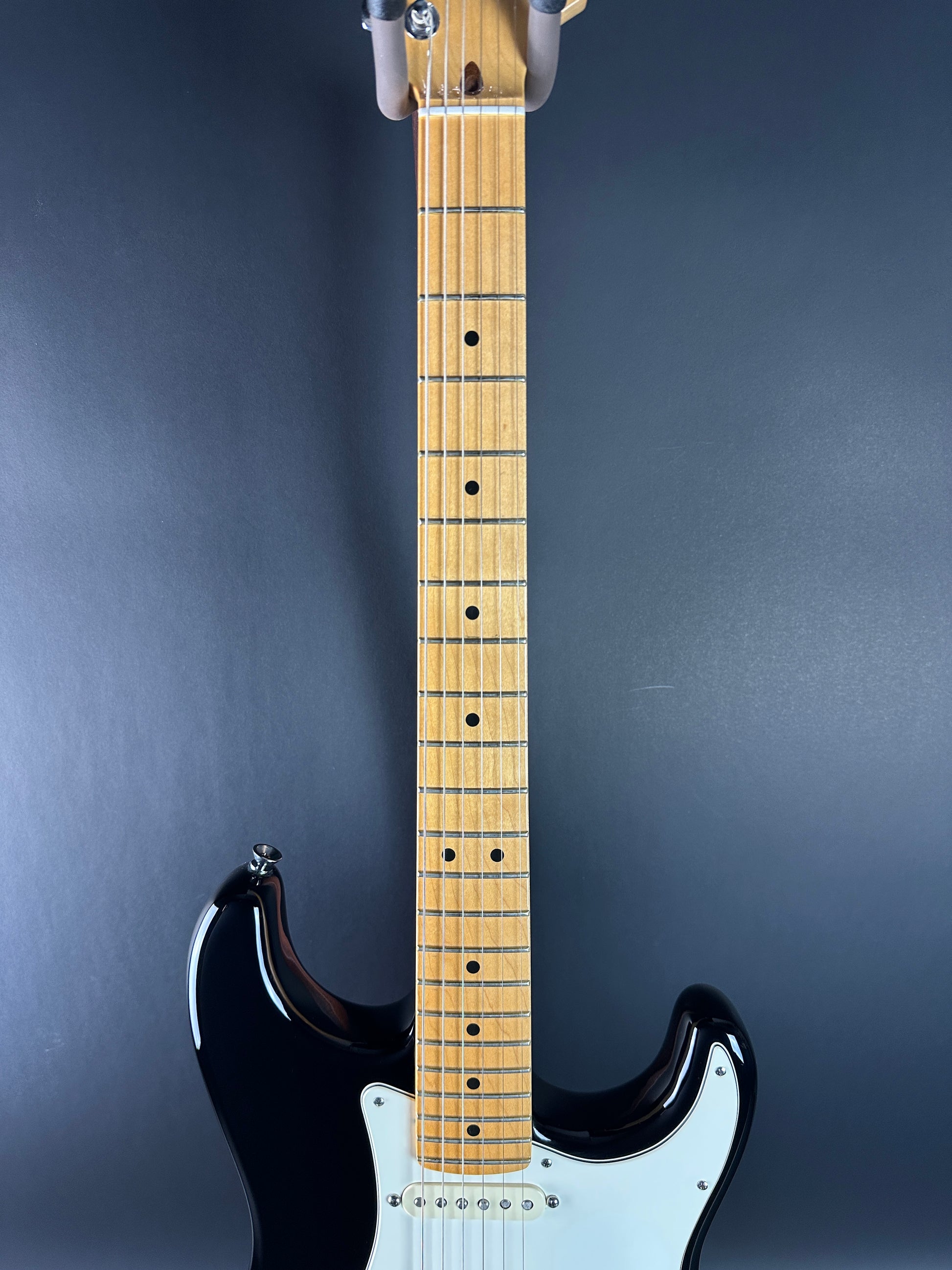 Fretboard of Used 2013 Fender American Standard Strat Black.