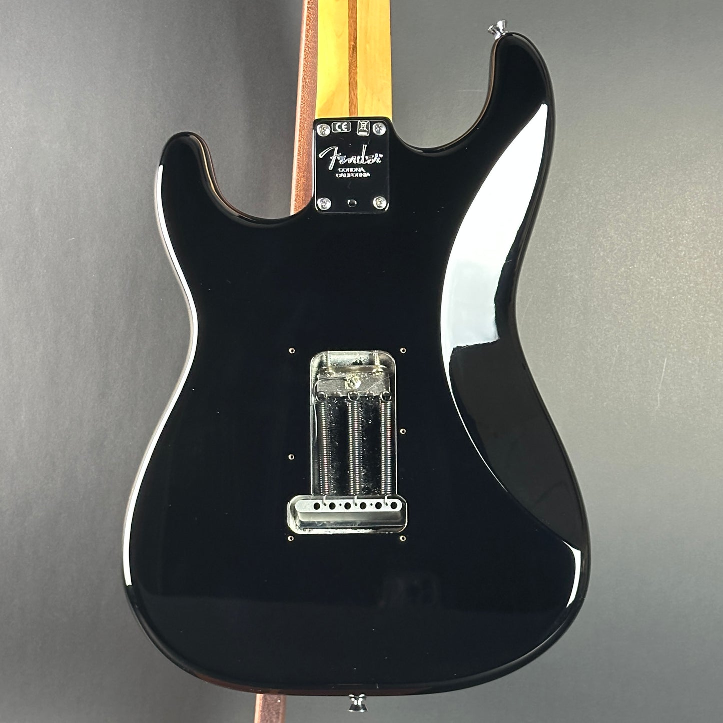 Back of Used 2013 Fender American Standard Strat Black.