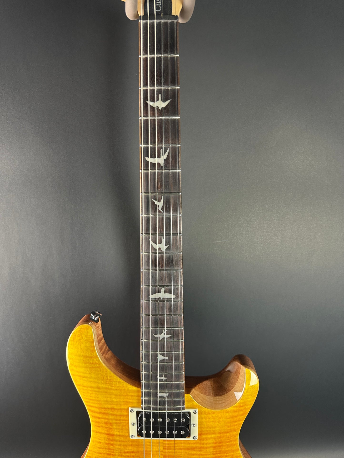 Fretboard of Used PRS SE Custom 22 Semi-hollow Santana Yellow.