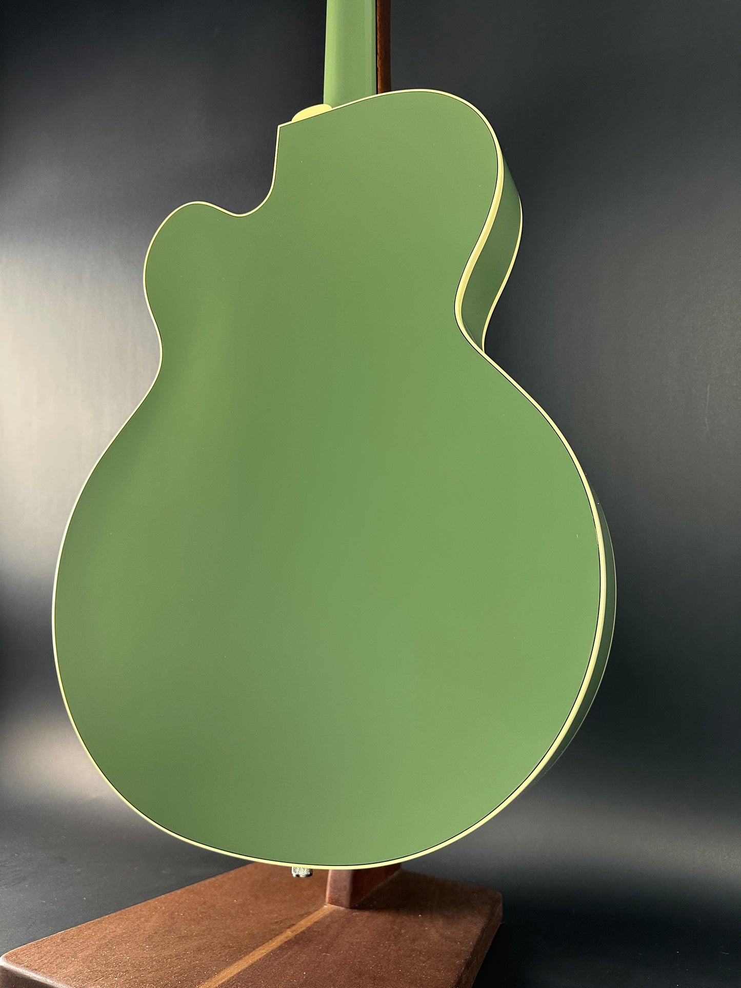 Back angle of Used Gretsch G6118T-60 Vintage Select 60th Anniversary Smoke Green.