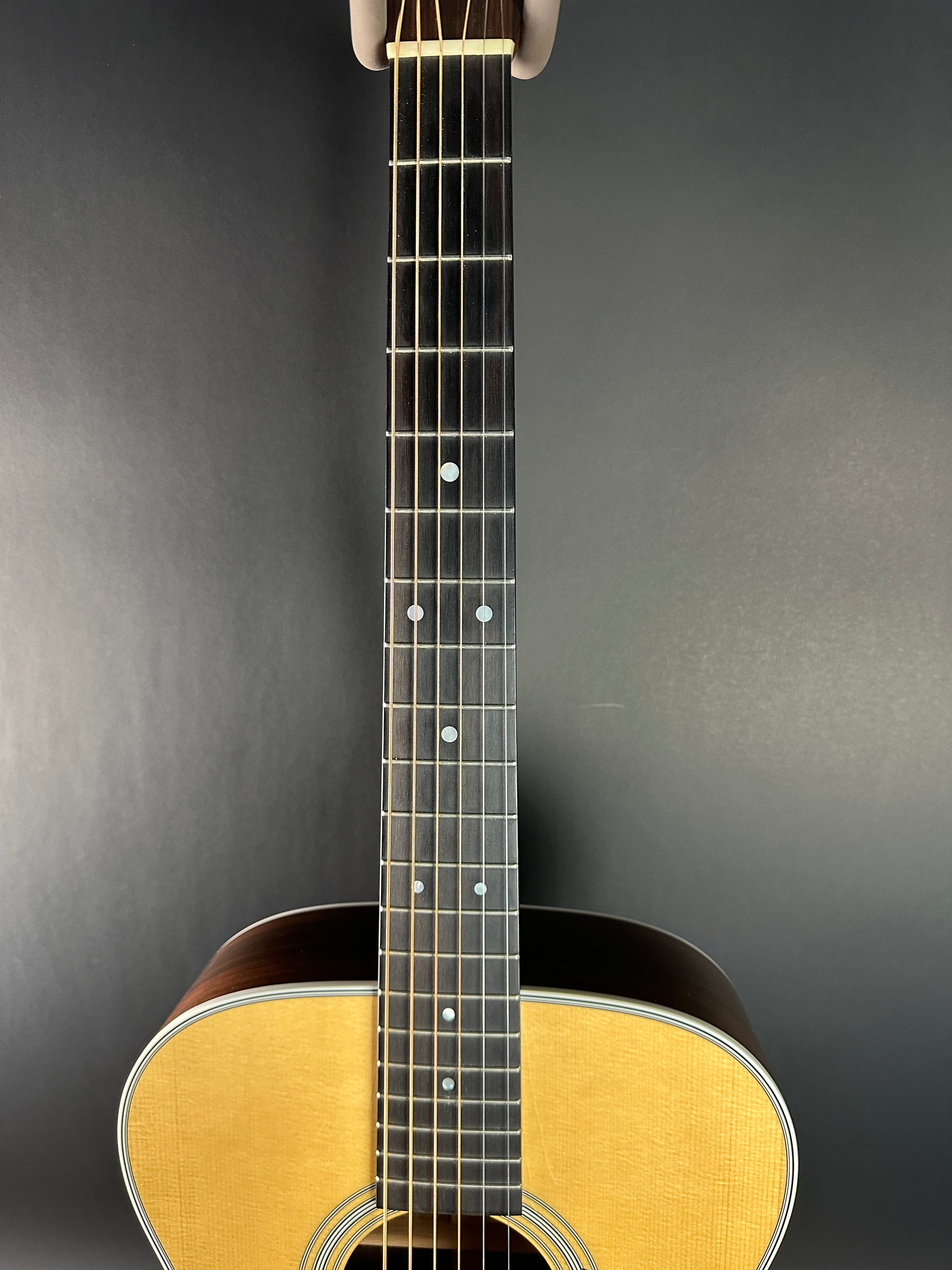 Fretboard of Used Martin OM-28 The Podium 50th Anniversary.