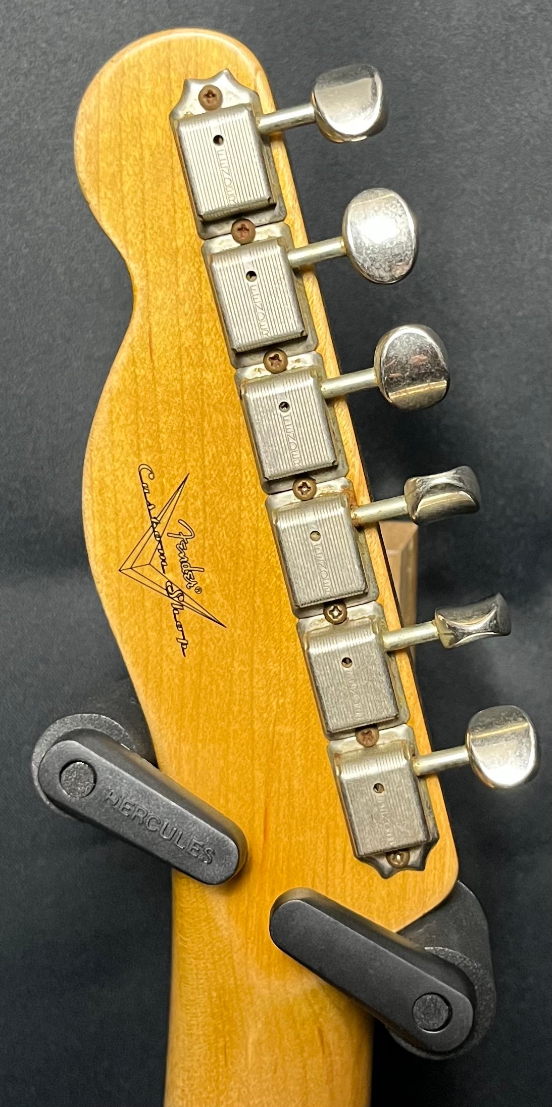 Back of Headstock of Used Fender Custom Shop B1 '60 Telecaster Relic FA3TSB w/case TFW22