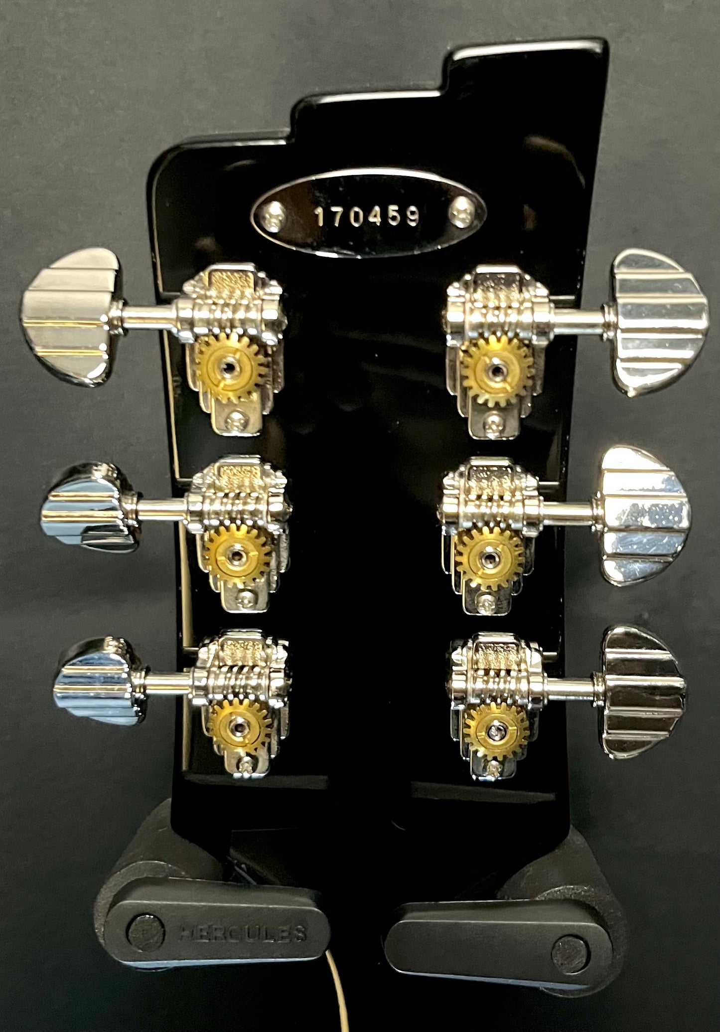 Back of Headstock of Used Duesenberg Gran Majesto Single Cut Semi-Hollow Vintage Orange Burst w/case TFW23