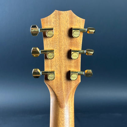 Back of headstock of Used Taylor 50th Anniversary GS Mini-e Sunburst LTD.