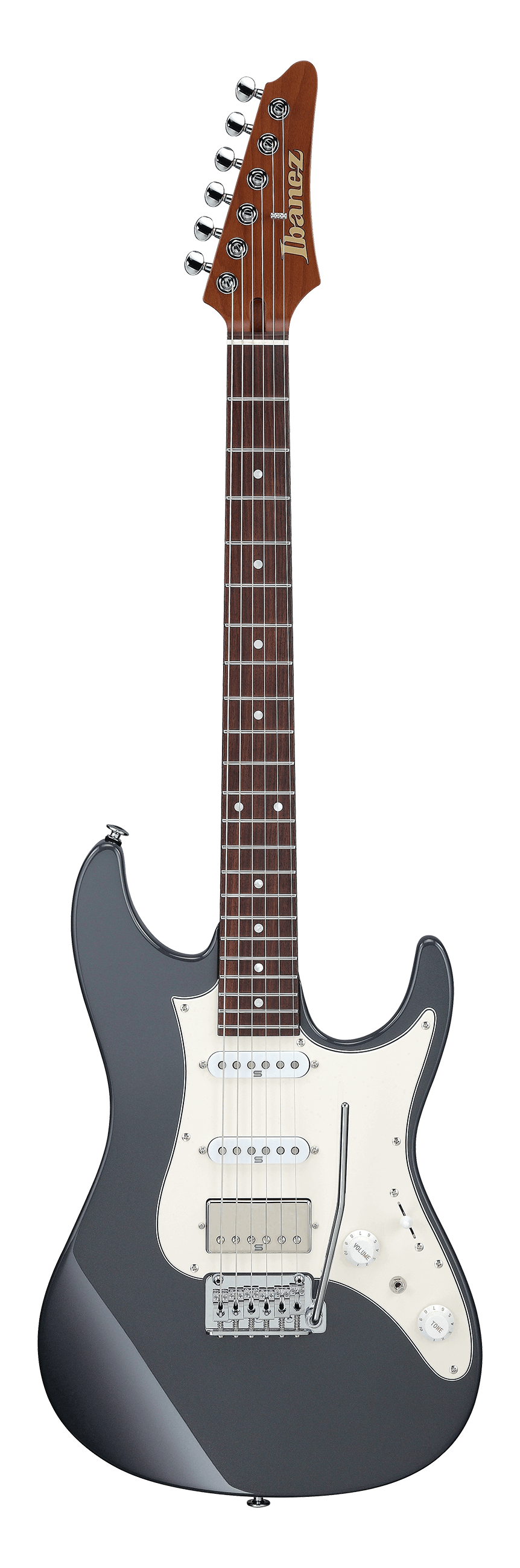 Full frontal of Ibanez AZ2204NW Prestige Gray Metallic.