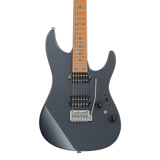 Front of Ibanez AZ2402GRM Prestige Grey Metallic Roasted Maple Fingerboard.